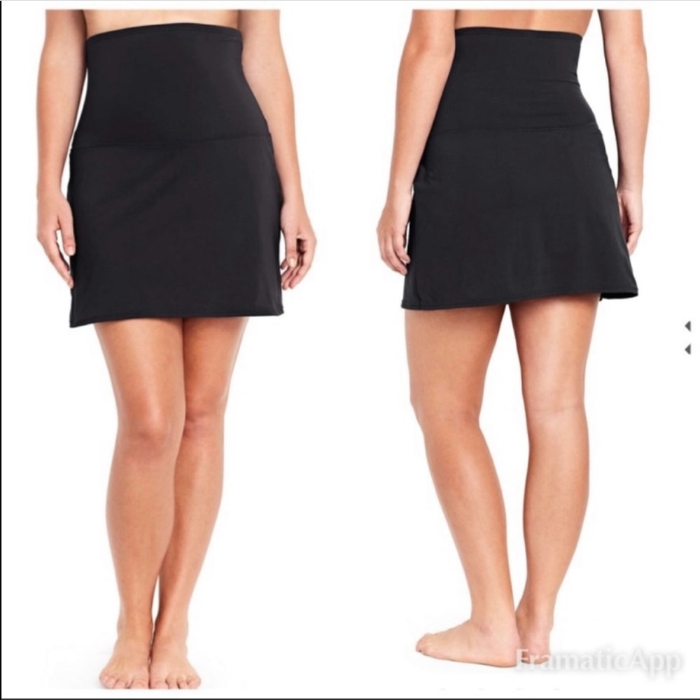 Lands End swim Skirt high rise black